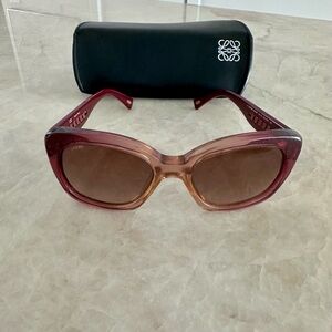 Loewe Sunglasses in pink/burgundy shimmer frame.